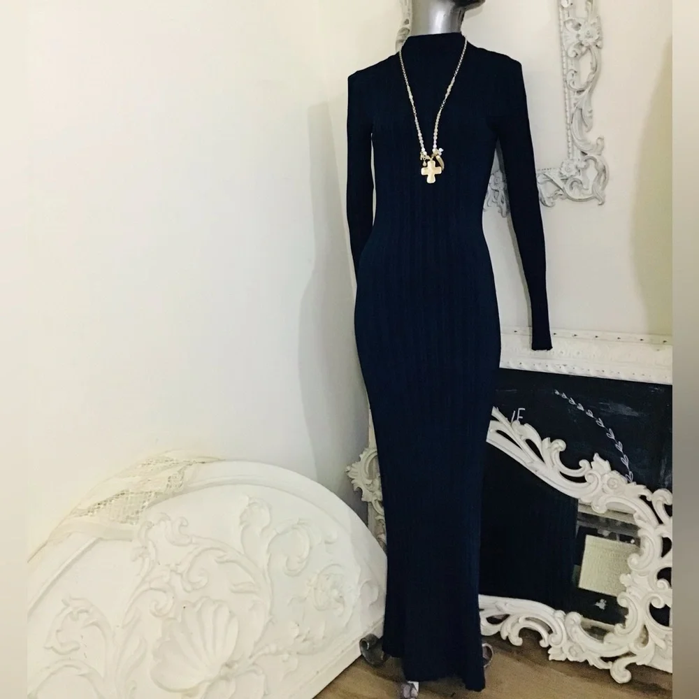 Abercrombie & Fitch Navy Tube Maxi Dress